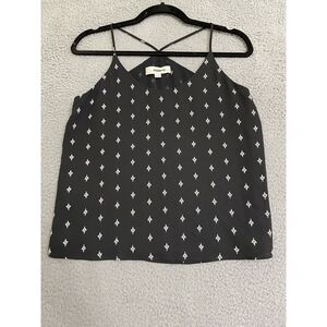 Ann Taylor Loft Black Print Spaghetti Strap Tank Top -NEW PXS Petite